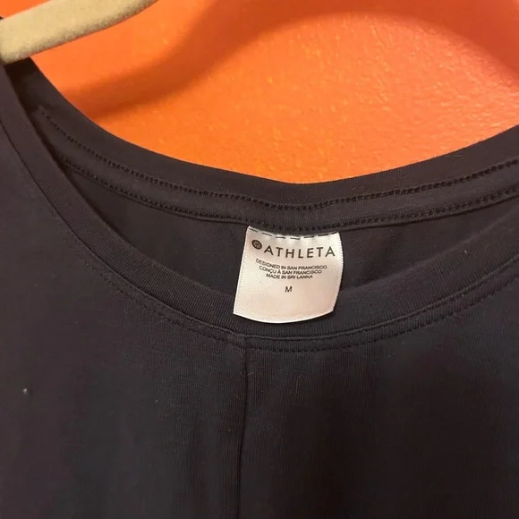 Athleta Twist-Knot Sleeveless Tank Top - Black & and Gray Blue - Picture 4 of 8